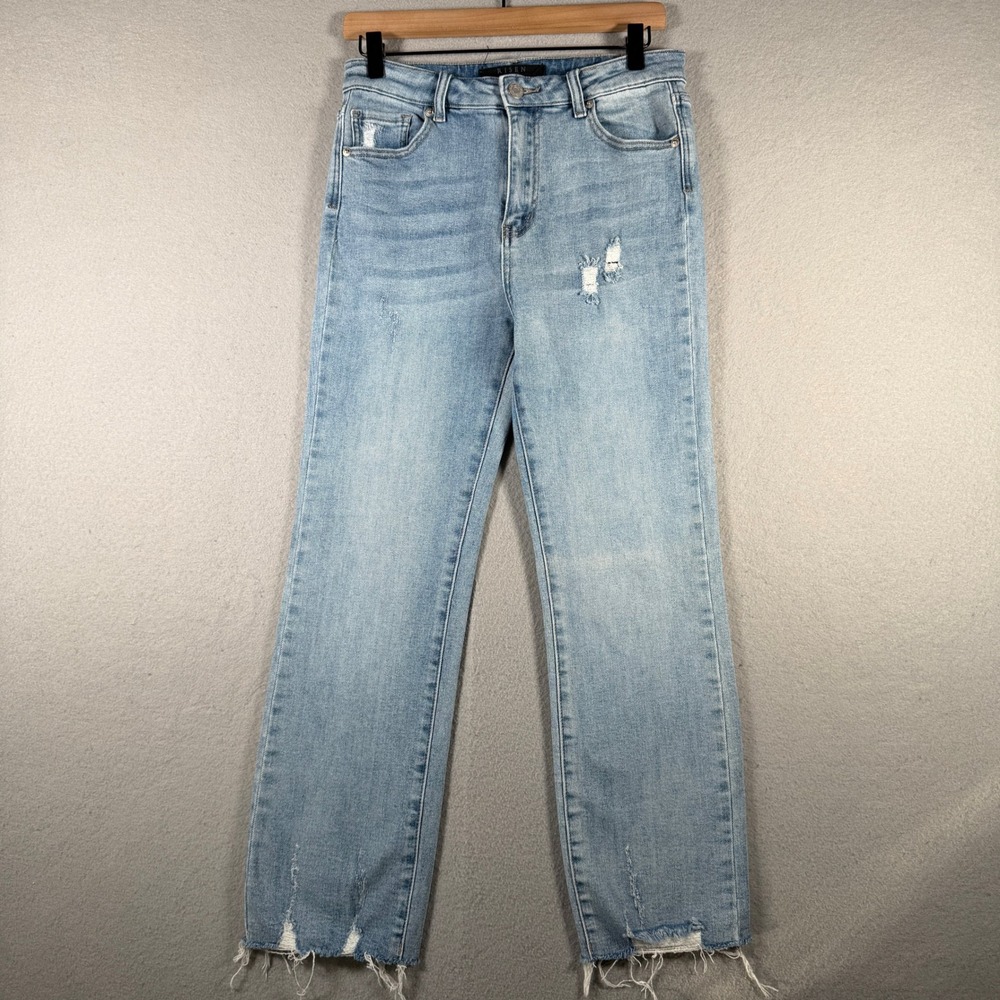 Risen Los Angeles RDP1437 Light Wash Distressed Straight Leg Jeans Size 29/9